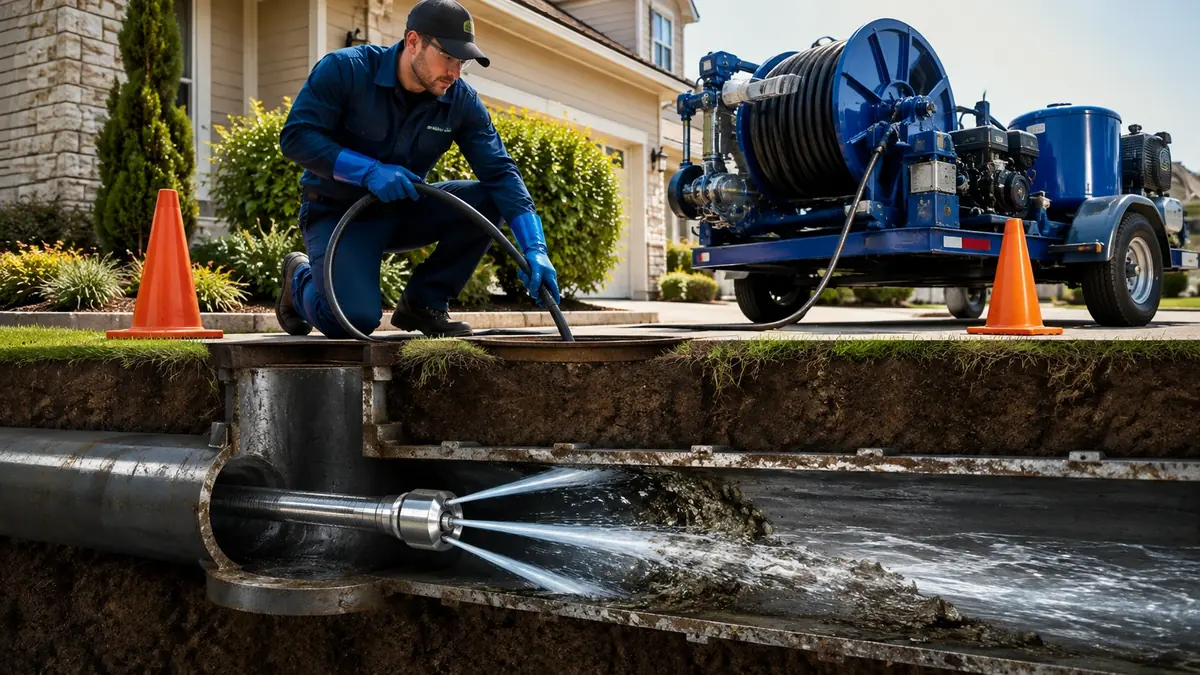 Main Sewer Line Hydro Jet Cleaning in Canyon