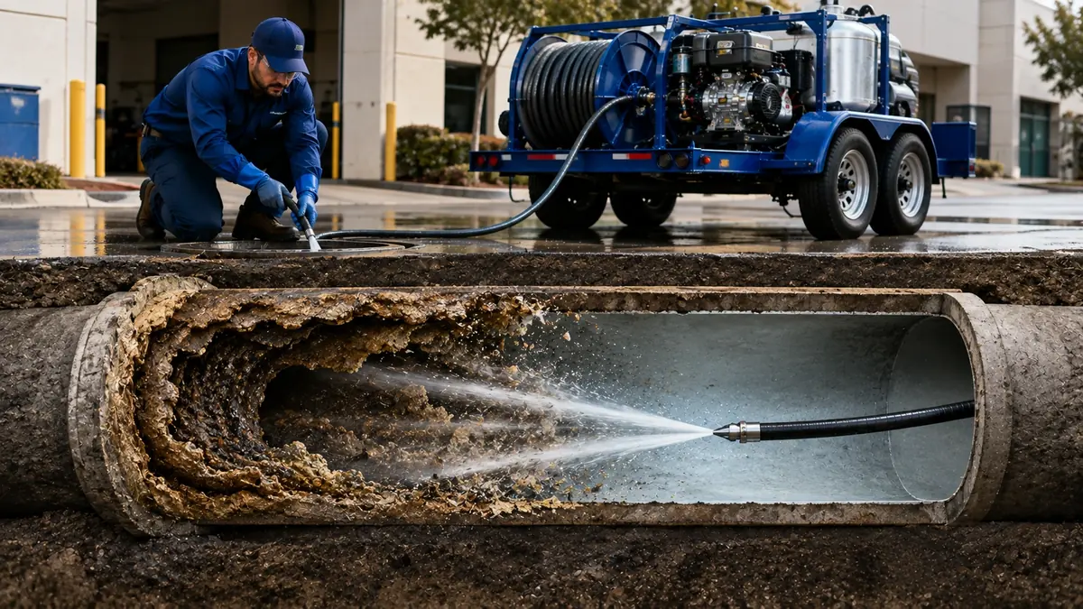 Sewer Pipe Descaling in Canyon